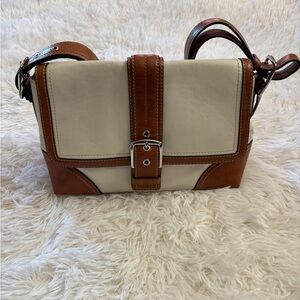 Coach Cream and Brown Bag